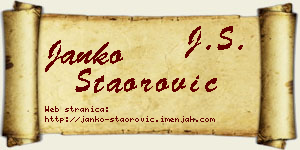 Janko Staorović vizit kartica